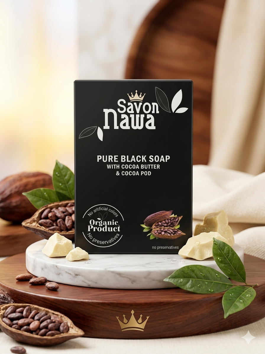🌿 Savon Nawa : L'Authentique Savon Noir Pur au Beurre de Cacao